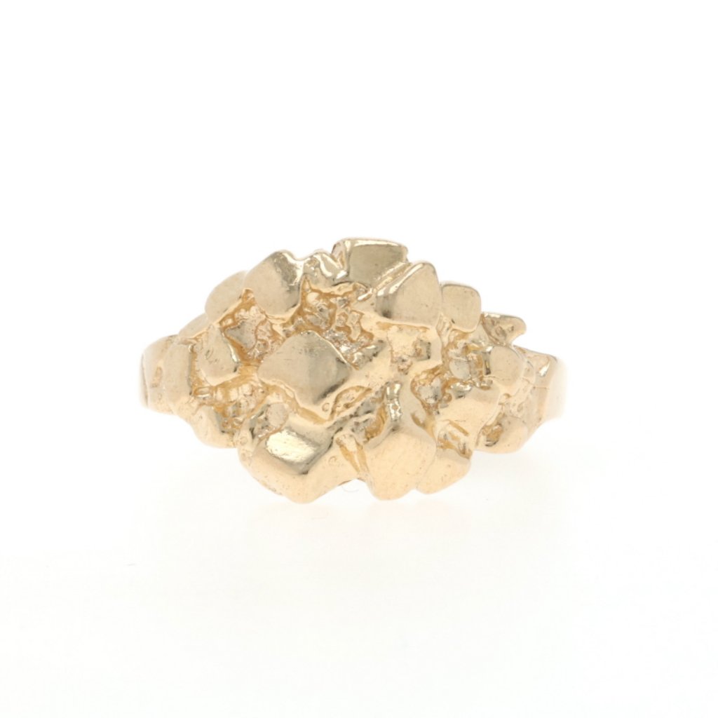 Yellow Gold Nugget Band 14k Ring Unisex